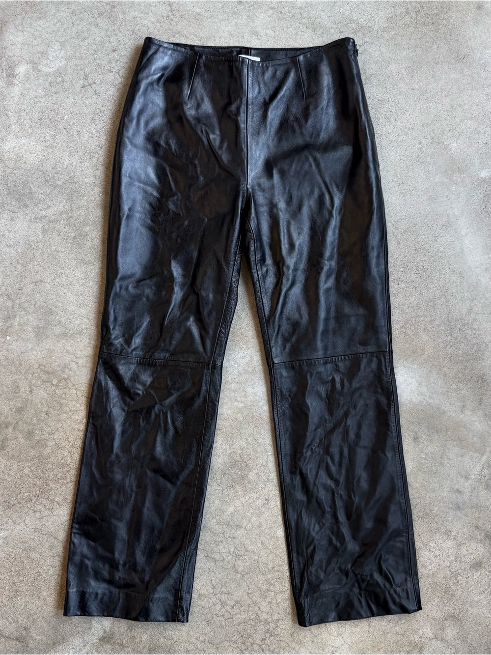 Apt. 9 Black Lambskin Leather Mid-Rise Pants